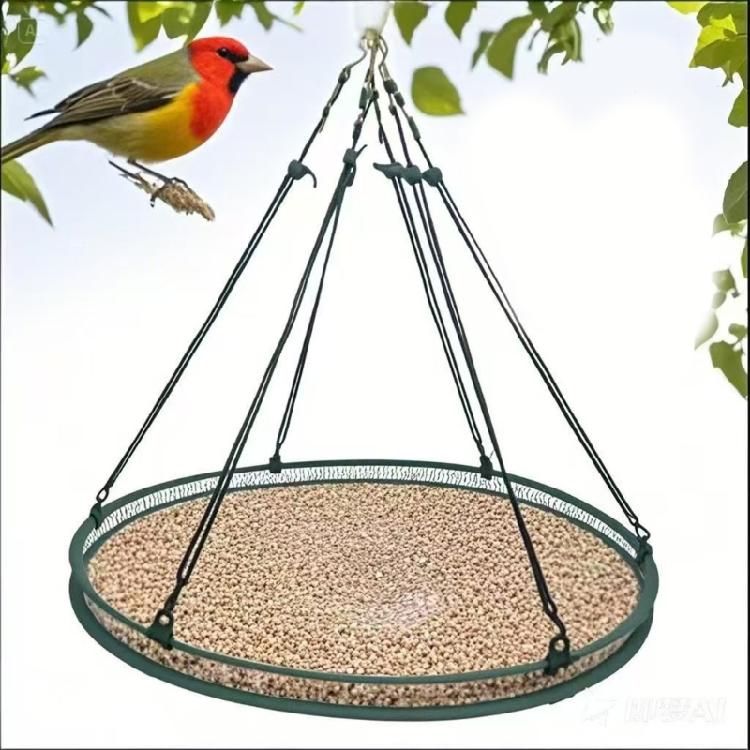 Detachable Bird Feeder Debris Collector Heavy Duty Fiberglass Mesh Simple Hanging Feeder Platform Food Catcher Tray