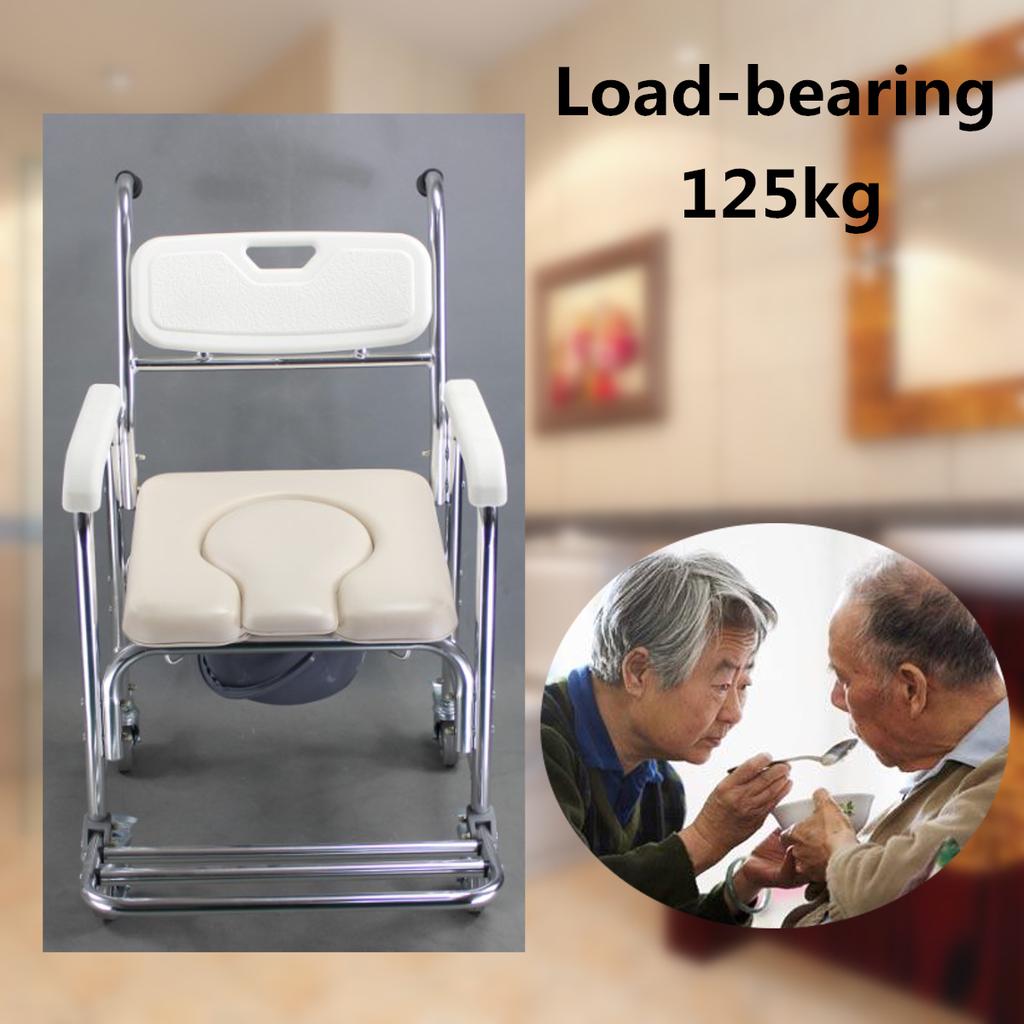 Buy Bathroom Shower Toilet Commode Wheelchair W/Drop Arm Patient Wheel