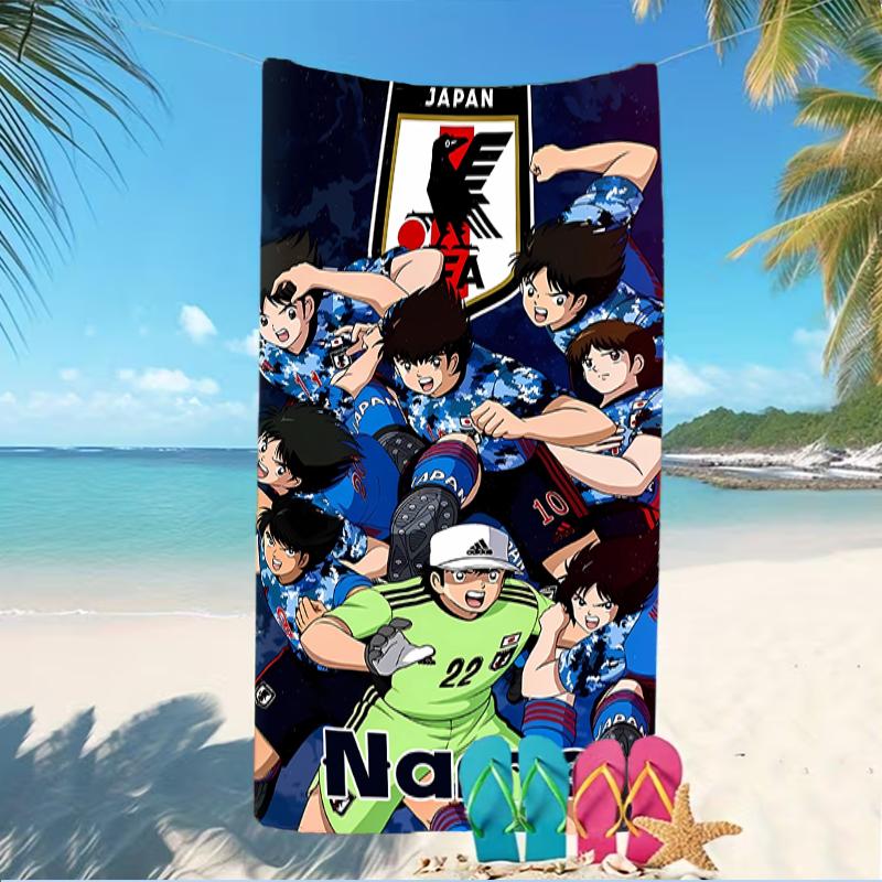 Customizable personalized beach towels Captain Tsubasa Dream Team themed designs.Suitable for the beach, yoga, sports;ideal as beach accessories