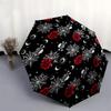 1pc Gothic Roses and Skulls Pattern Umbrella with Plastic Handle,Suitable for All Seasons Home Travel Outdoor UmbrellaDD1803