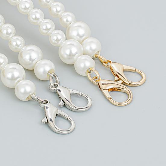 Purse Chain Strap Faux Pearl Bag Chain Strap Replacement with Metal Buckles Shoulder Cross Body Bag Chain for Ladies Tote Handbag