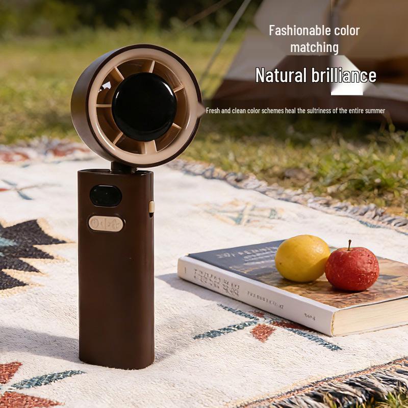 Portable Handheld Mini Fan: USB Rechargeable, Foldable, High-Speed Turbine for Office and Outdoor Use