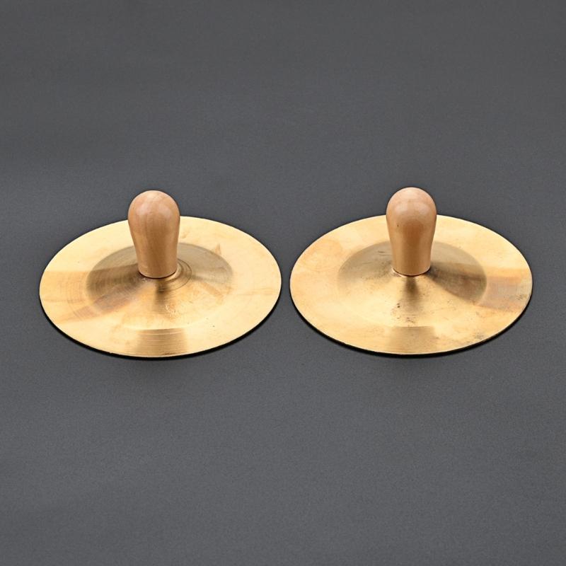 1 Pair Hand Cymbal with Knobs 3.5 In Finger Cymbal Kid Percussion-Instruments Musical Toy for Boy Girl Playing
