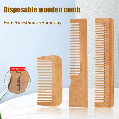 Anti-Static Long Handle Bamboo Wooden Hair Comb Hotels Disposable Comb Hairdressing Styling Tools Barber Hair Brush Accessories