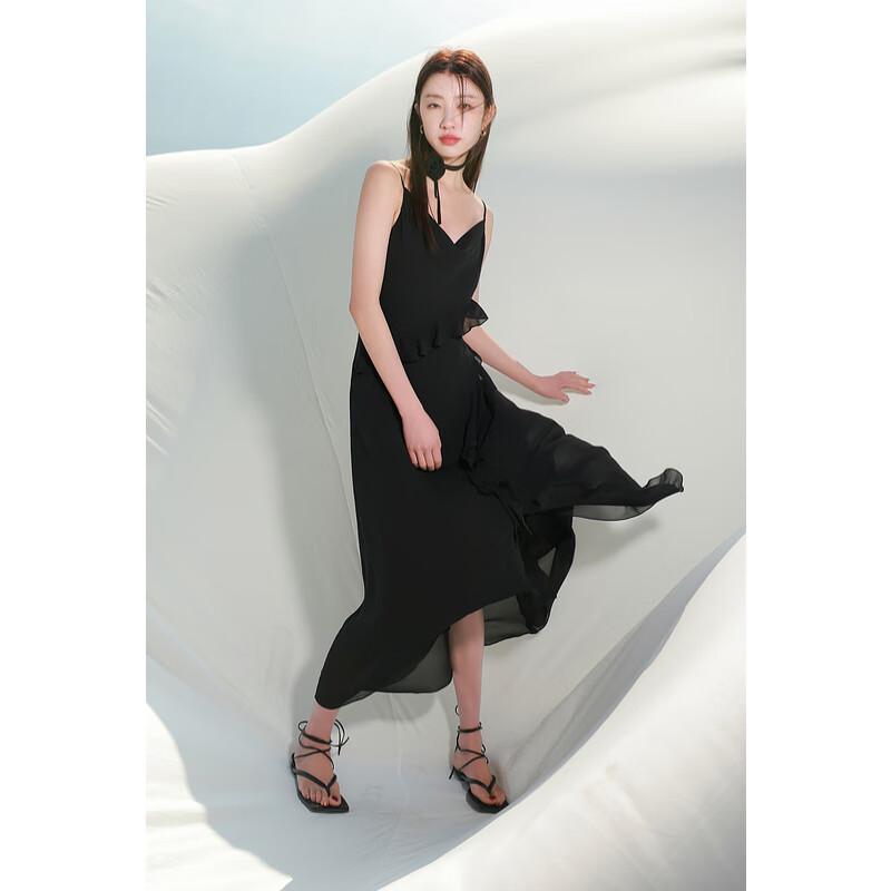 

Sancai Plus Size V-Neck Chiffon Ruffle Maxi Dress L 165/92B