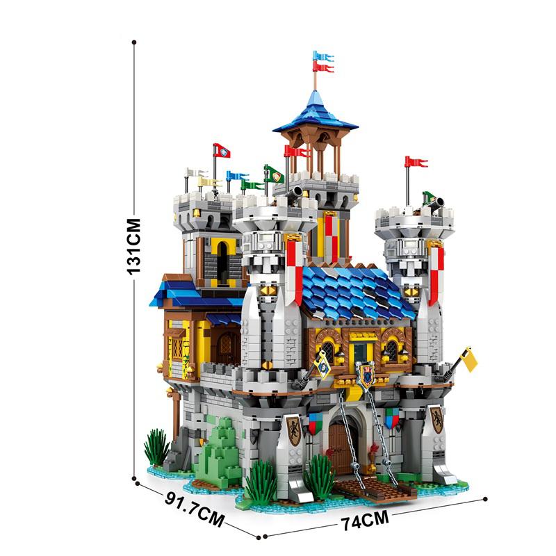 Non-Toxic Medieval Castle Building Blocks Model European Style City View Moc Bricks Toys Creative Desktop Decoration Diy Toys For Kids