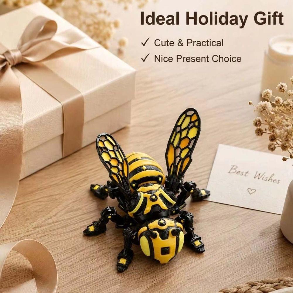 3D Printed Cyberpunk Articulated Bee Toy Movable Joint Articulated Bee Toy Holiday Gift