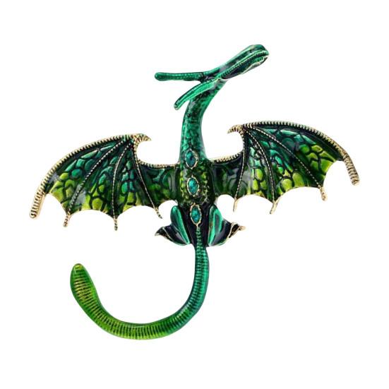 Winged Dragon Brooch Retro Colorful Dragon Brooch Pin Decorative Alloy Lapel Pin Clothes Accessory for Backpack Hats Jackets Decoration
