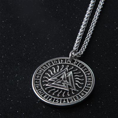 Norwegian Nordic Viking Necklace Personalized Rune Fashion Triangle Men's Pendant Stainless Steel Jewelry