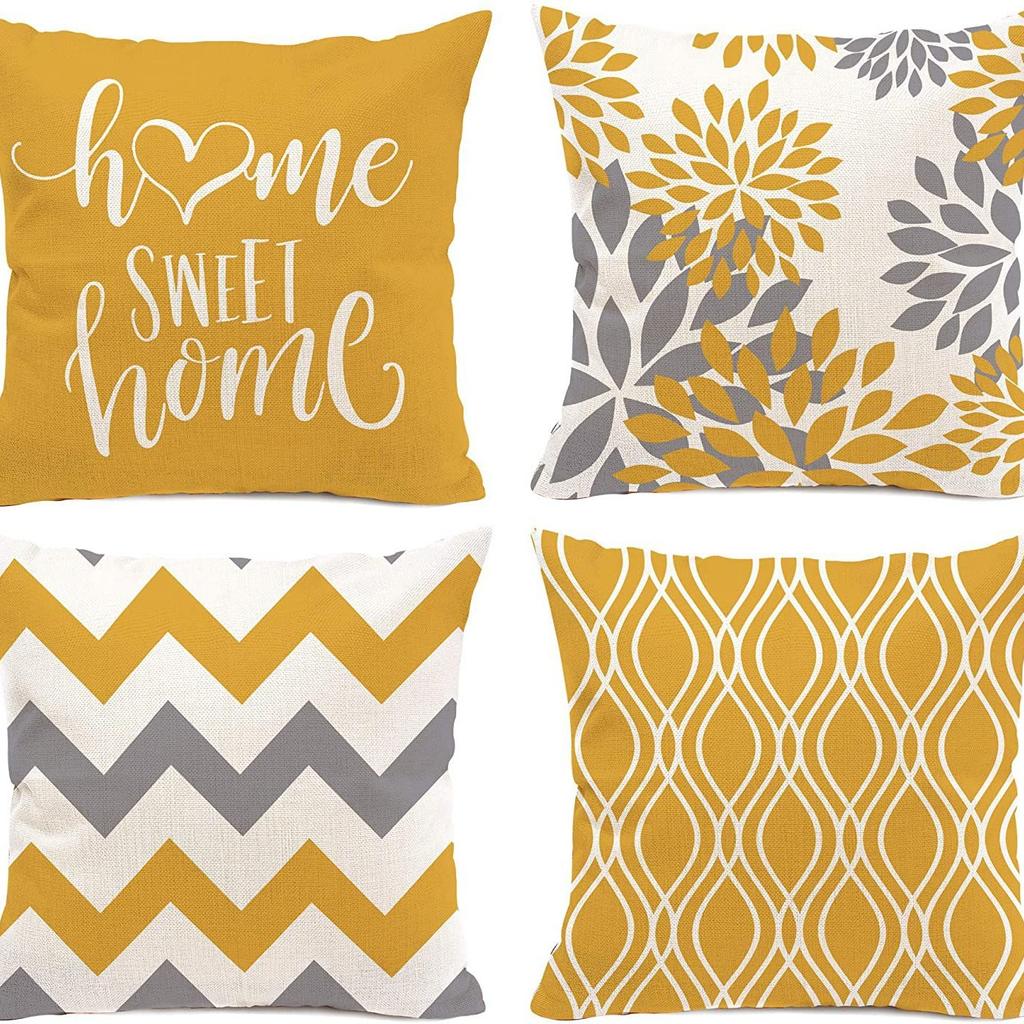 Striped Pillowcase Home Decoration Linen Pillow Cushion Waist Mat Sofa Pillowcase Geometric Abstract