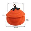 Halloween Woven Pumpkin Basket With Lid Halloween Decorative Candy Gift Basket Multi-Function Fruit Candy Snacks Toys Basket