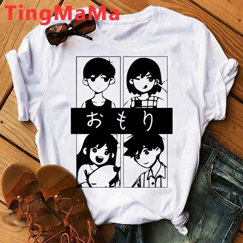 Omori Yaz Üst Giyim Unisex Baskı Estetik Sokak Giyimi Ulzzang Tişört Tumblr Omori Tişört Erkek Unisex