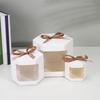 12pcs Brown White Kraft Paper Candy Box Ribbon Transparent Window Gift Packaging Party Favor
