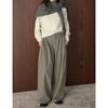 Johnature French-style Chic Casual Loose High-waist Pants For Women Winter Versatile Simple Wide-leg Trousers