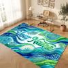 Octopus Sea Life Theme Crystal Velvet Floor Rug Personalized Custom Name Text Warm Carpet Home Decoration