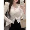 Damen Frühling Herbst Neue Modische Elegante V-Ausschnitt Pullover Langärmliges Unterteilhemd Lässig Vielseitig Westlich Pendler-Tops