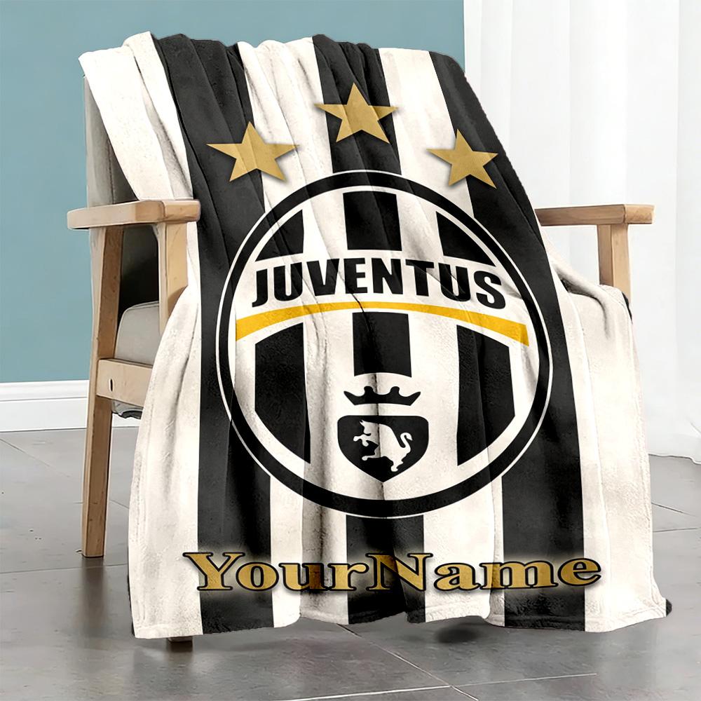 Juventus Customize Your Name Blanket Lightweight Personalized Blanket Durable Comfort for Office Bedding Chair Living Room All-Season Use