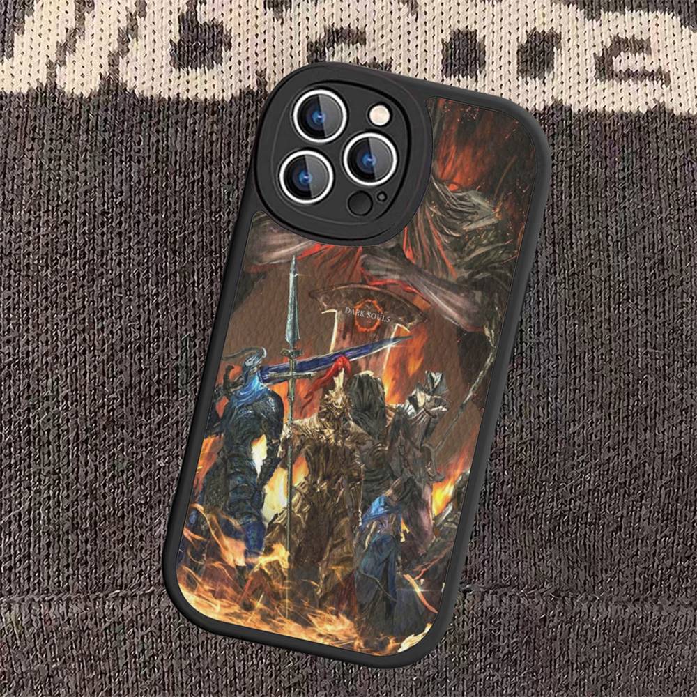 Game D-Dark S-Souls Phone Case For iPhone 16 15 14 13 12 11 Pro Max Plus Leather Shockproof Cover