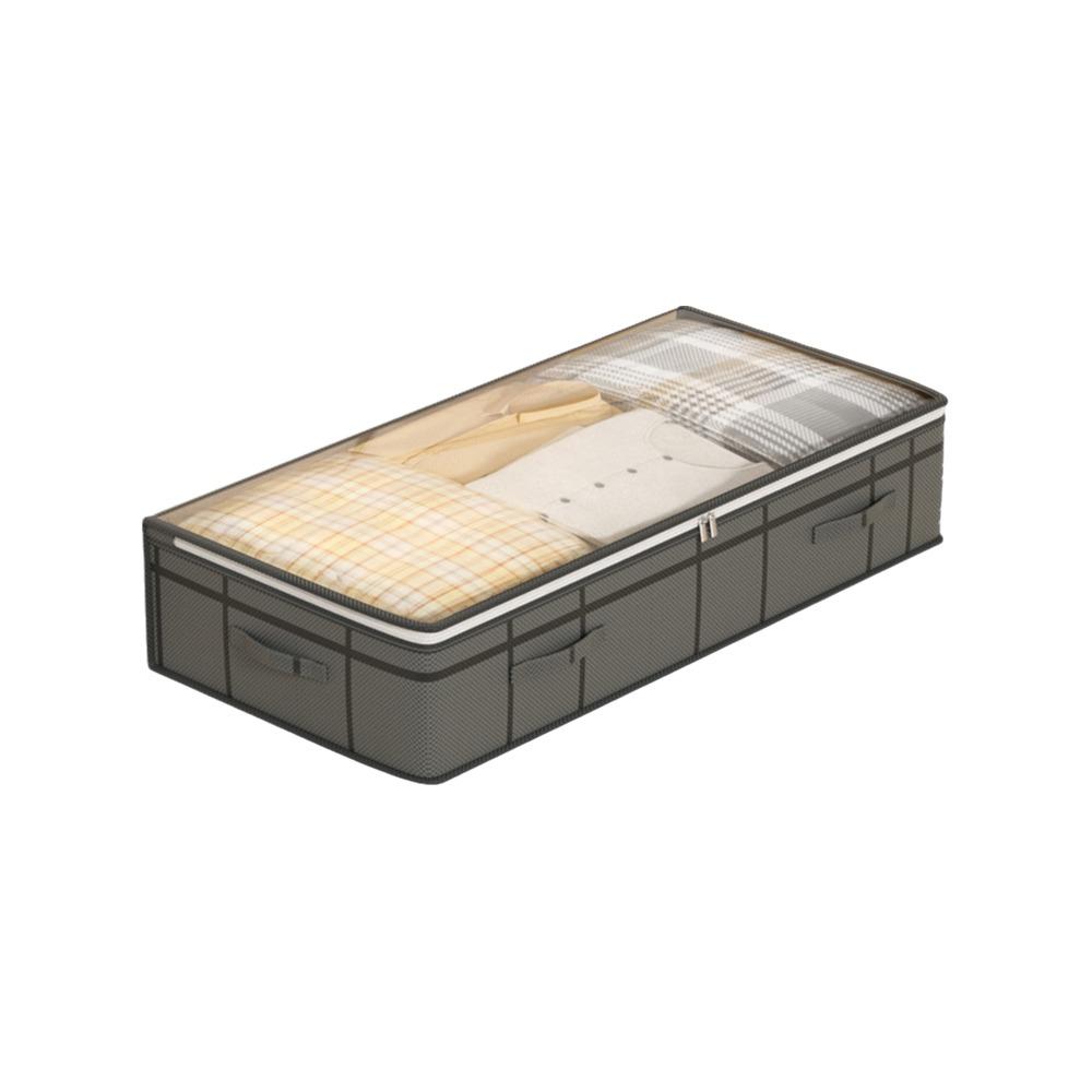 Dual Zipper Under Bed Storage Bag Clear Window Quilt Clothes Storage Bag  Dormitory