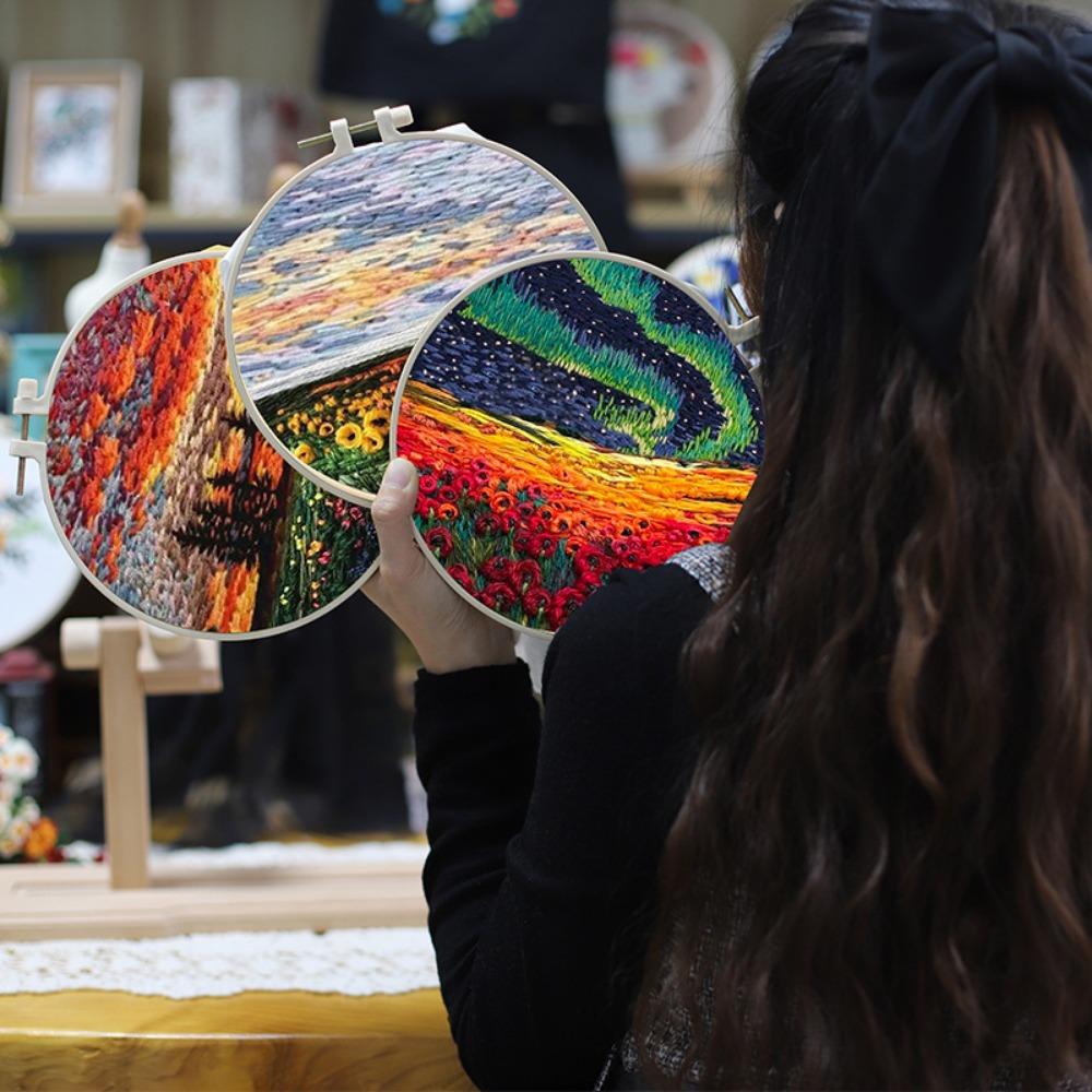 

Стартовый набор для вышивания вышитого пейзажного рисунка на ткани для начинающих