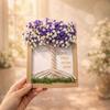 Wooden DIY Photo Frame with Artificial Baby's Breath Bouquet for Living Room Bedroom Office Home Table Decor Mother's Day Gifts for Mom Women