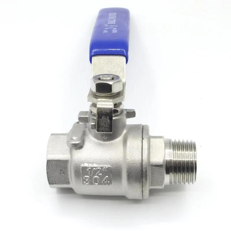 Válvula de bola controladora de 1/4" 3/8" 1/2" 3/4" 1" 2" BSPT Hembra a Macho Acero Inoxidable 304