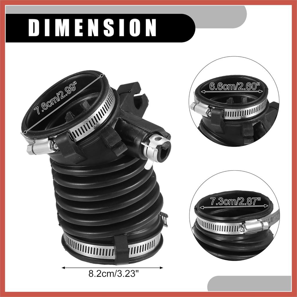 ACROPIX Air Cleaner Intake Hose Tube with Clamps 17225-R1A-A01 - Car Engine Filter Air Intake Duct Hose Tube - for Honda Civic 1.8L 2012-2015 Rubber