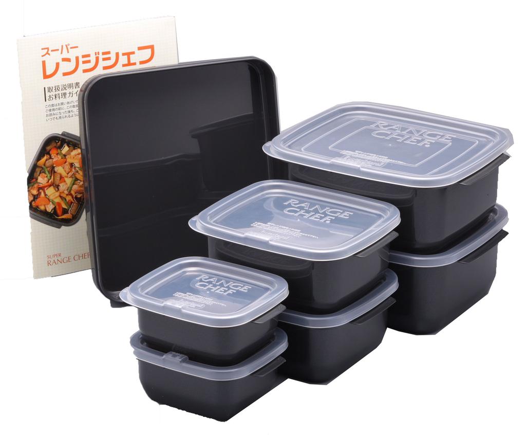 Iwatani Materials "Super Range Chef" 7-Piece Microwave Cooking Container Set (SRC-7SN)
