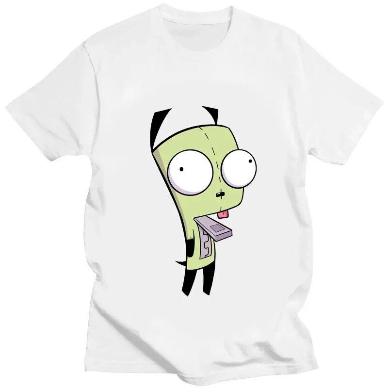 Kawaii Invader Zim Graphic TShirt Happy Hug Ready Zim Image Cute Cartoon T Shirt Unisex Women Retro T Shirt Oversized T Shirt
