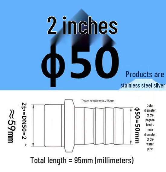 304 Stainless Steel Hex Threaded Water Hose Barb Connector