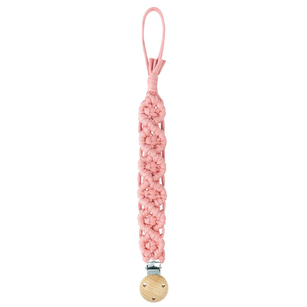 Cotton Handmade Crochet Pacifier Chain Soft Newborn Soothing Pacifier Beech Wood Clip Baby Chew Toy Christmas Gift