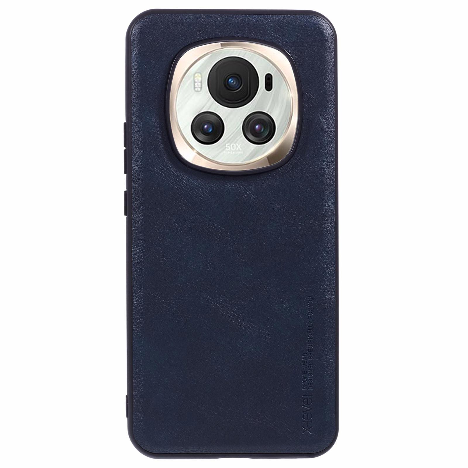 

Bojue-3 Series For Honor Magic6 5G Case Leather+TPU+PC Phone Cover Blue