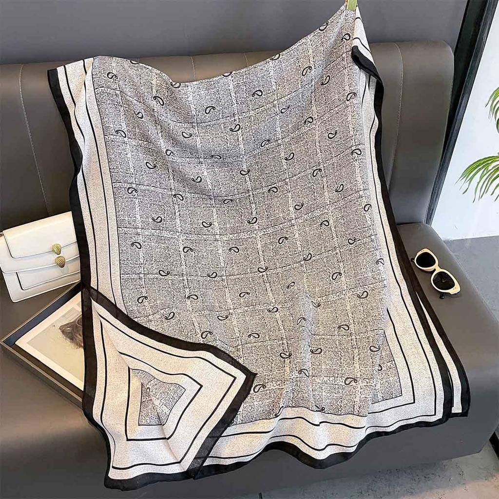 Women Cotton Linen Rose Print Scarf Shawl Hijab Muslim Long Headscarf Scarves Head Wraps Long Female Head Scarf