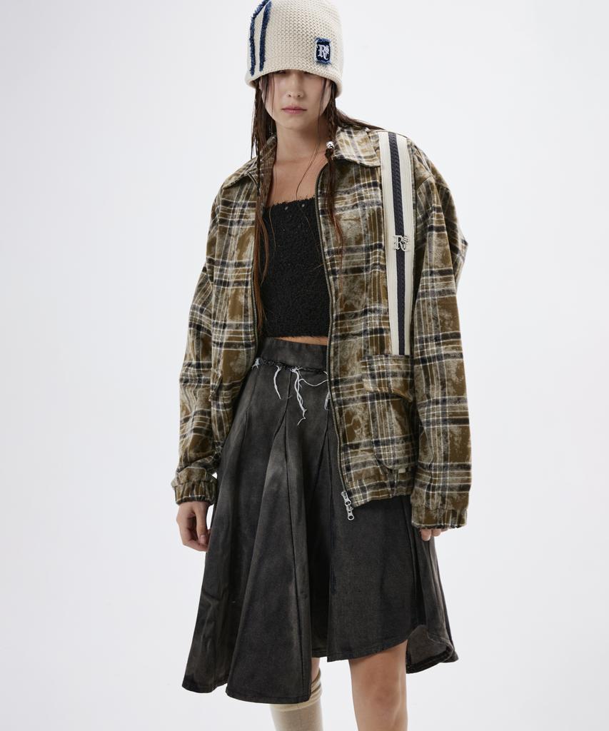 Rssc Dyed Check Zipup Jacket - Khaki