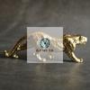 Brass Solid Vintage Cheetah Small Statue Desktop Ornaments Lucky Animal Leopard Figurines Miniatures Crafts Decoration