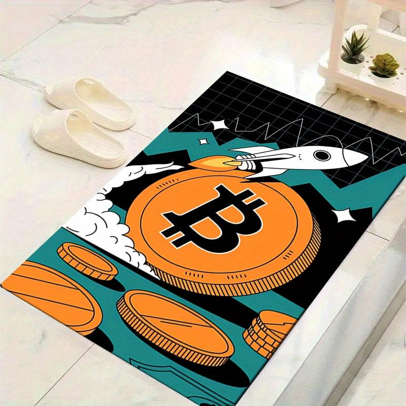 

1pc Rocket Coins Pattern Area Rug, Anti slip Non Shedding Stain Resistant Carpet 60cm by 90cm