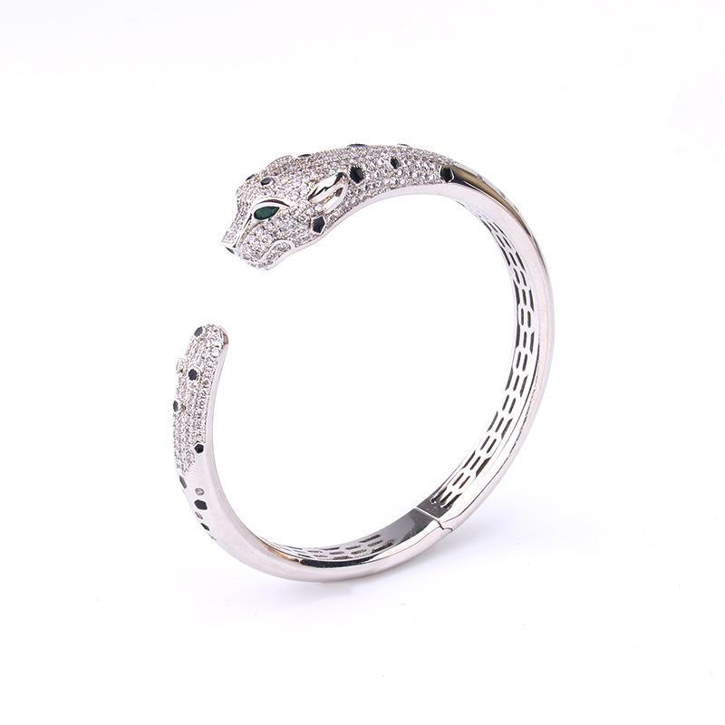 Style New Product Fashion Leopard Bracelet Micro Inlaid Gel Leopard Pattern Ring Bracelet Set for Women