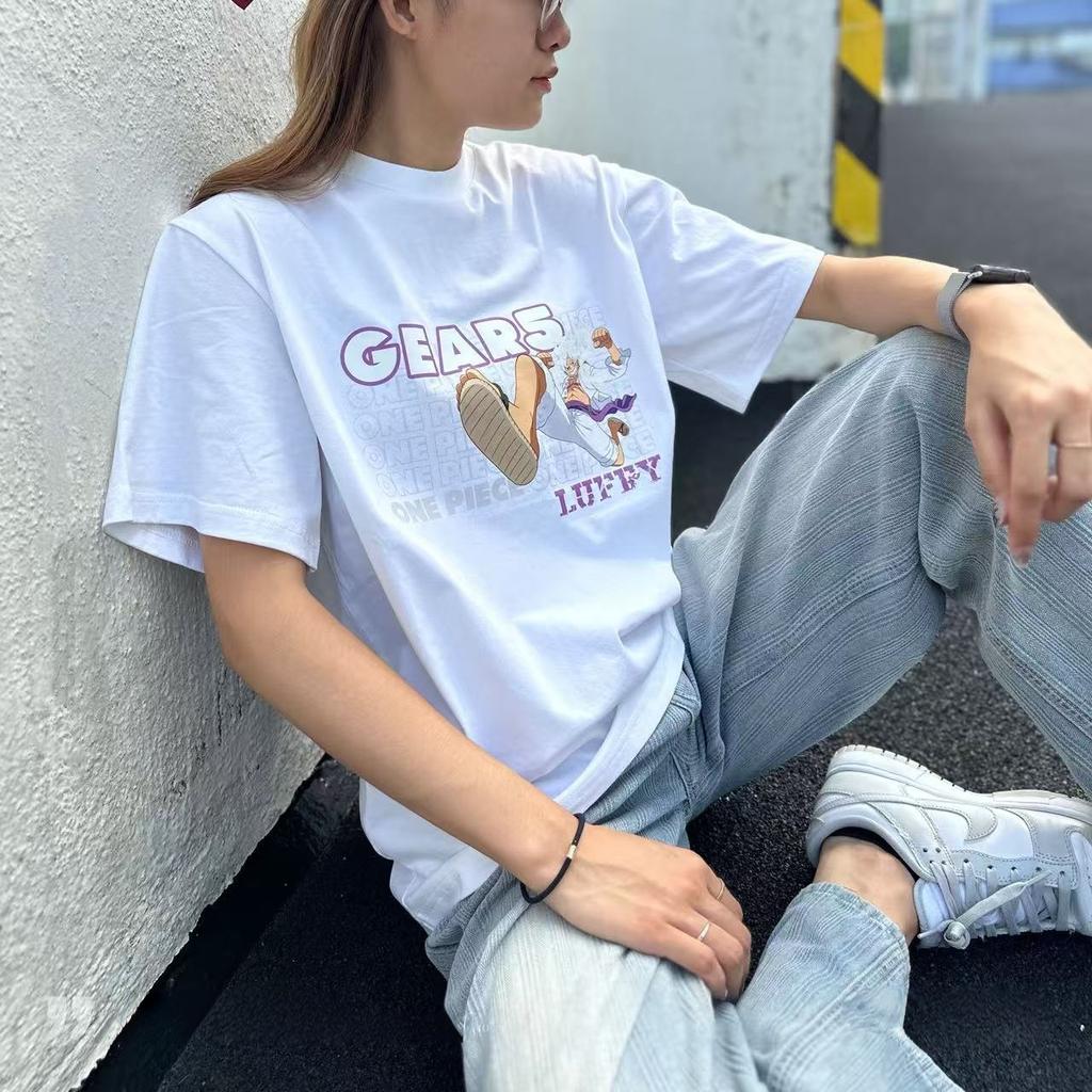 Summer 2026 One Piece Munch D Luffy Fifth GradeHelinika Form 100 Cotton Printed Loose Tshirt for Unisex and Women Y2k