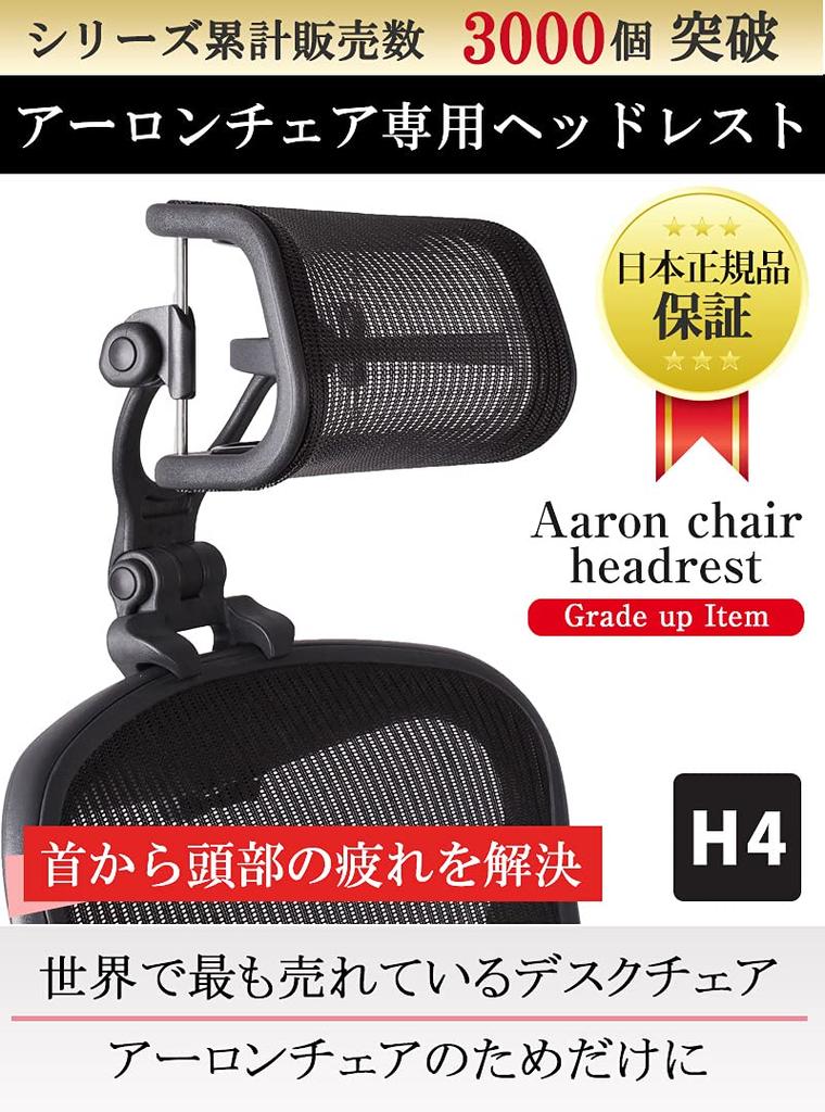 Zagłówek do krzesła Aeron Japońska wersja odświeżona Aeron Siatkowy Typ H4 Węgiel [Oficjalny Dystrybutor] (Kształt / Kolor Włókno)