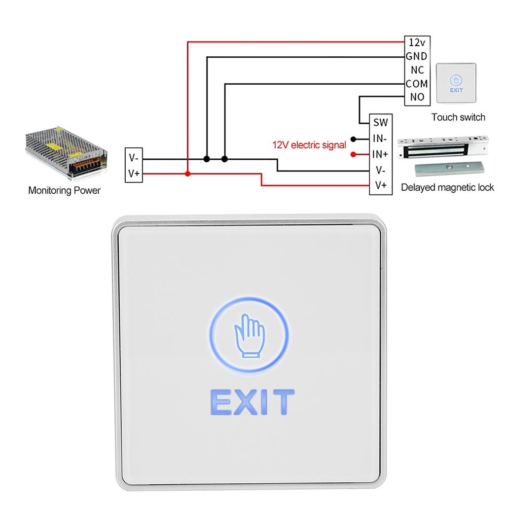 Dörråtkomstkontrollsystem med touchsensor, strömbrytare, hemsäkerhet, upplåsning, utgångsknapp