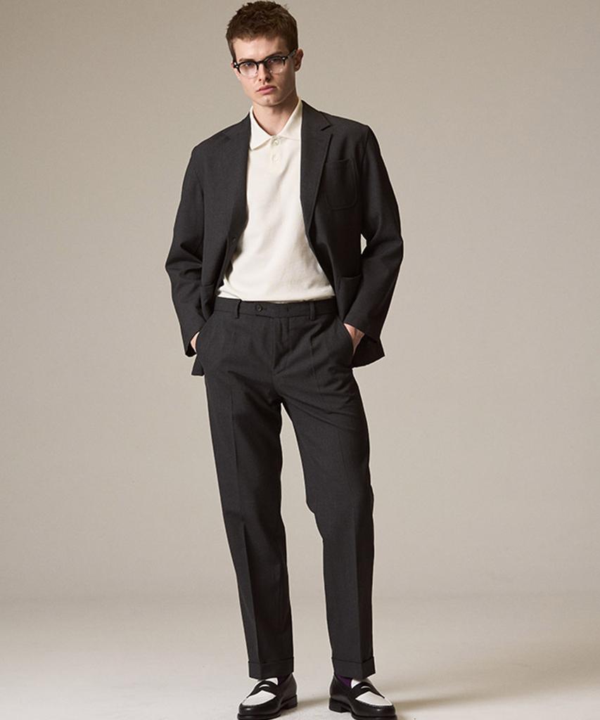 Laijeuaenbillou W265 Woolithic Everyday Classic Standard Slacks Dark Grey