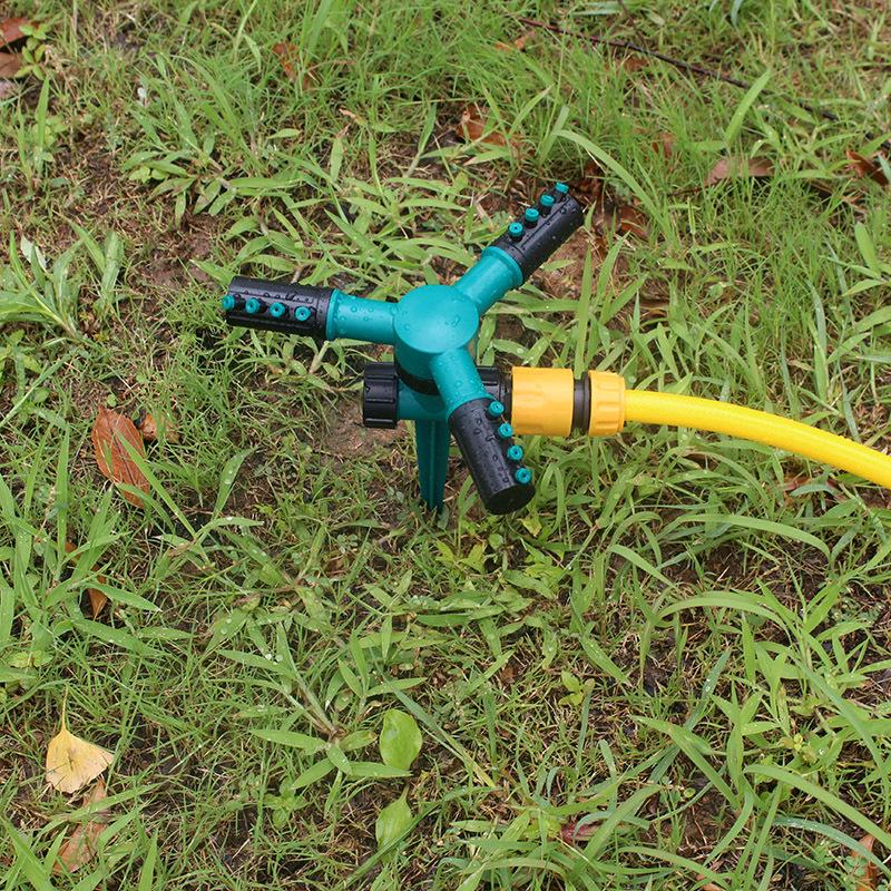 360° Rotating Plastic Ground Stake Sprinkler for Garden Irrigation
