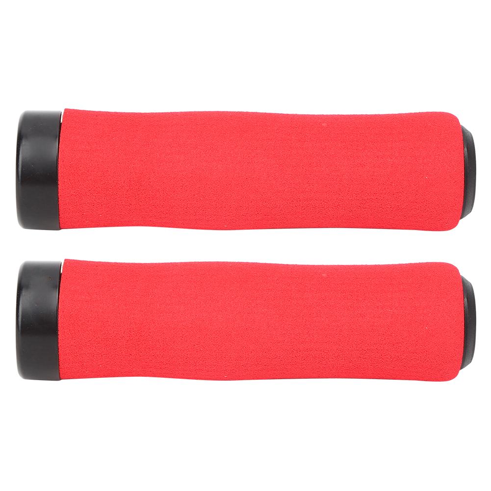 A Pair of High Density Soft Sponge Hard Plastic Mountain Bike Handlebar Cover Bicycle Lock Grips Cycling AccessoryRed