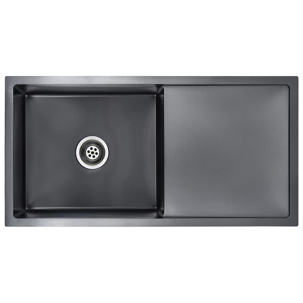 Handcrafted Kitchen Sink Black Stainless Steel