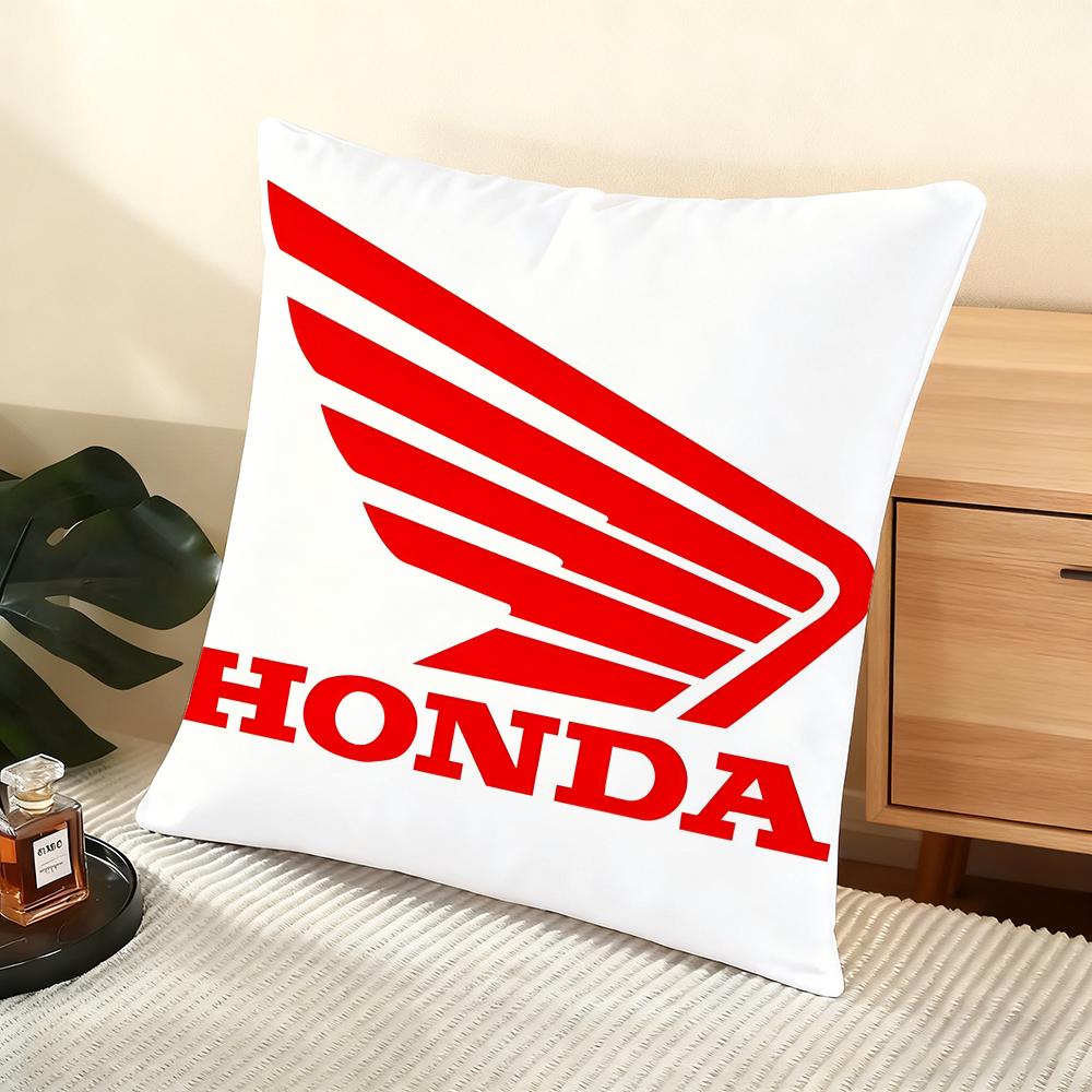 H-H-Honda Motocyklový Potah na Polštář Hedvábný Krátký Plyš Potah na Polštář Domácí Pohovku - Neviditelný Zip Domácí Dekorace
