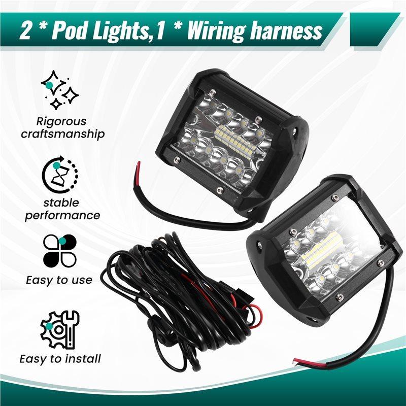 AA92-4 Inch Pod Lights Spot Flood Combo Pod Lights For Truck Tractor Excavator Boat Fog Driving Off Road Lights