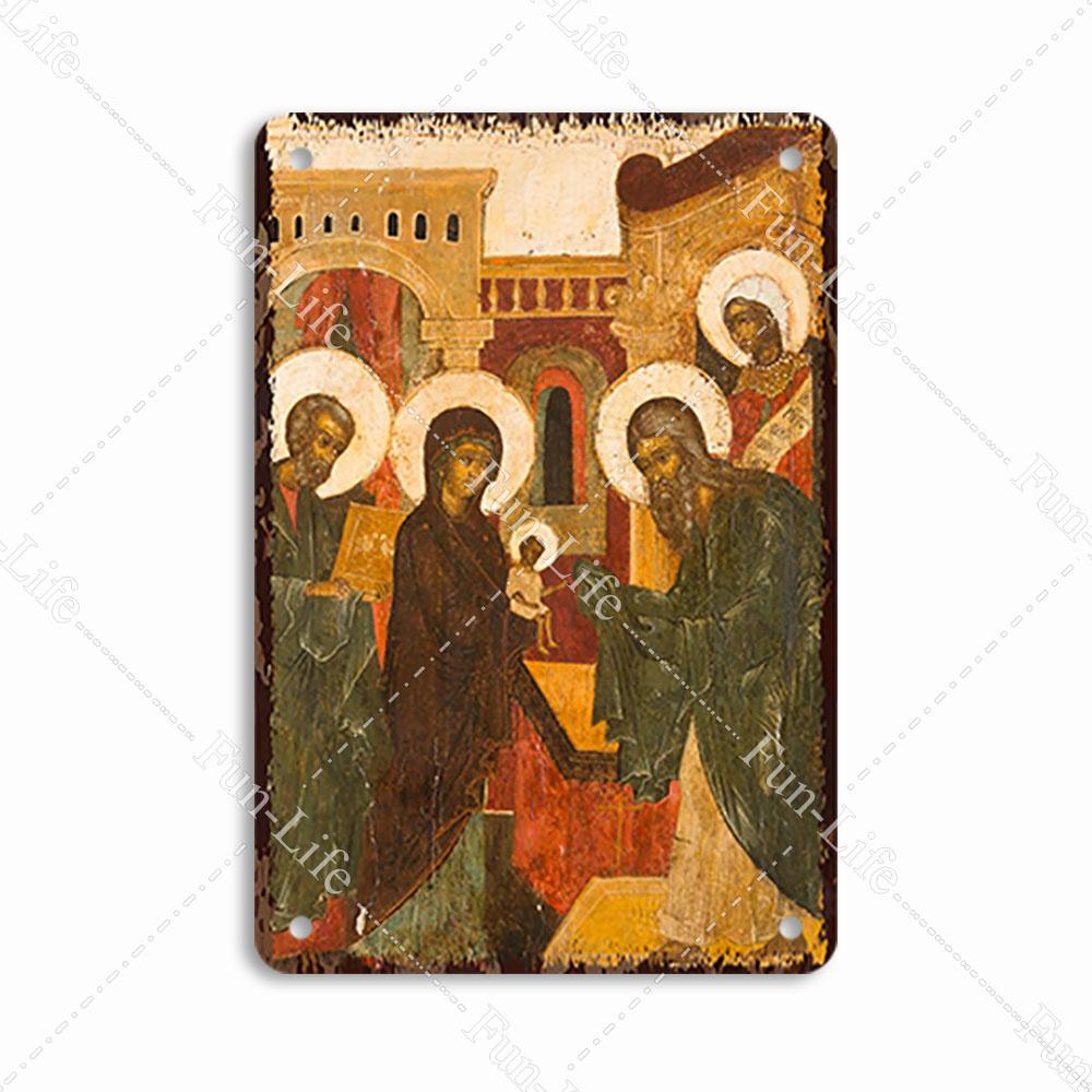 Christianity Vintage Decorative Metal Tin Sign Virgin Mary Retro Plaque Wall Decor Plate Jesus  Bar Pub Club Art Poster 20x30cm