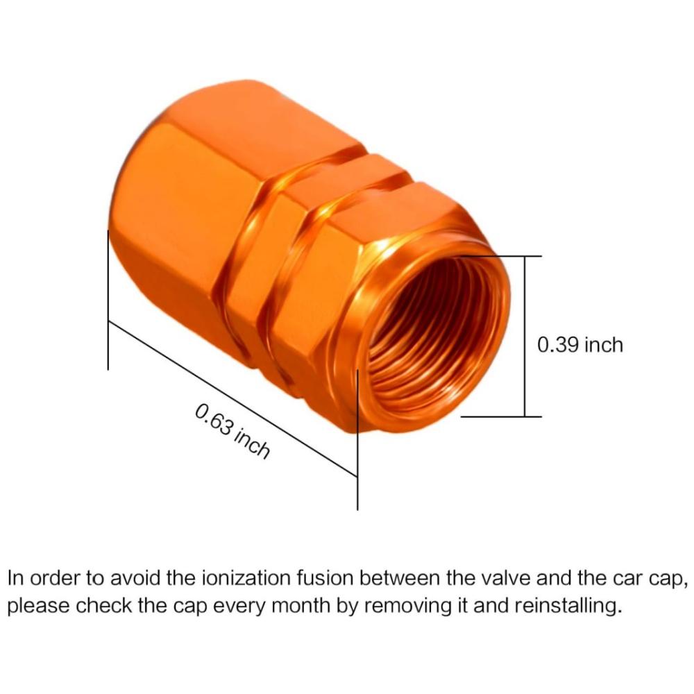 8 buc. Capace de supapă pentru tija anvelopei Capace pentru supape de roată Capace de anvelopă rezistentă la praf, formă hexagonală (portocale)