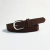 Luxury Design Suede Leather Belt Pin Buckle Vintage Women Waist Belt Versatile Retro Frosted Thin Waistband Jeans Decoration