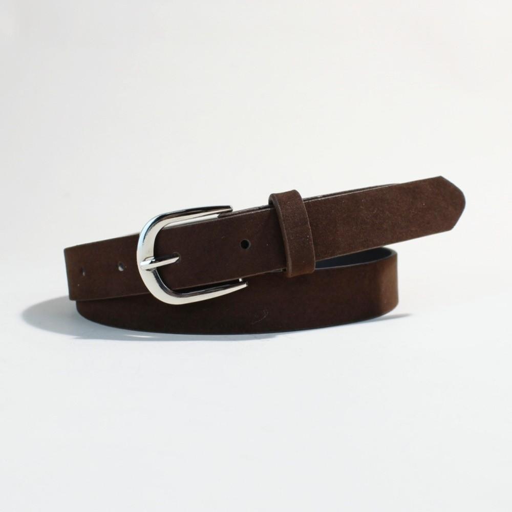 Luxury Design Suede Leather Belt Pin Buckle Vintage Women Waist Belt Versatile Retro Frosted Thin Waistband Jeans Decoration